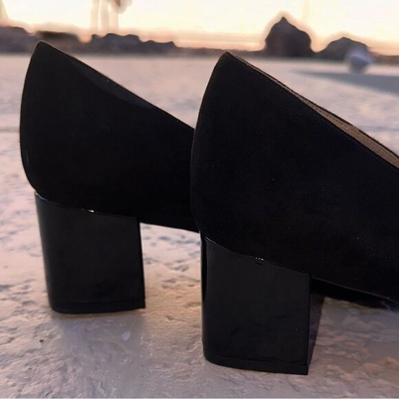 Bandolino Women's Black Suede  Chunky Heel Pumps Kiltie Tassel Shoes SZ 9.5 - Picture 7 of 12